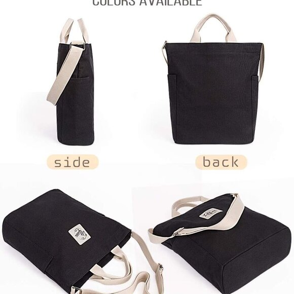 Women Canvas Tote Bag Casual Shoulder Crossbody Work Gym Travel Compact